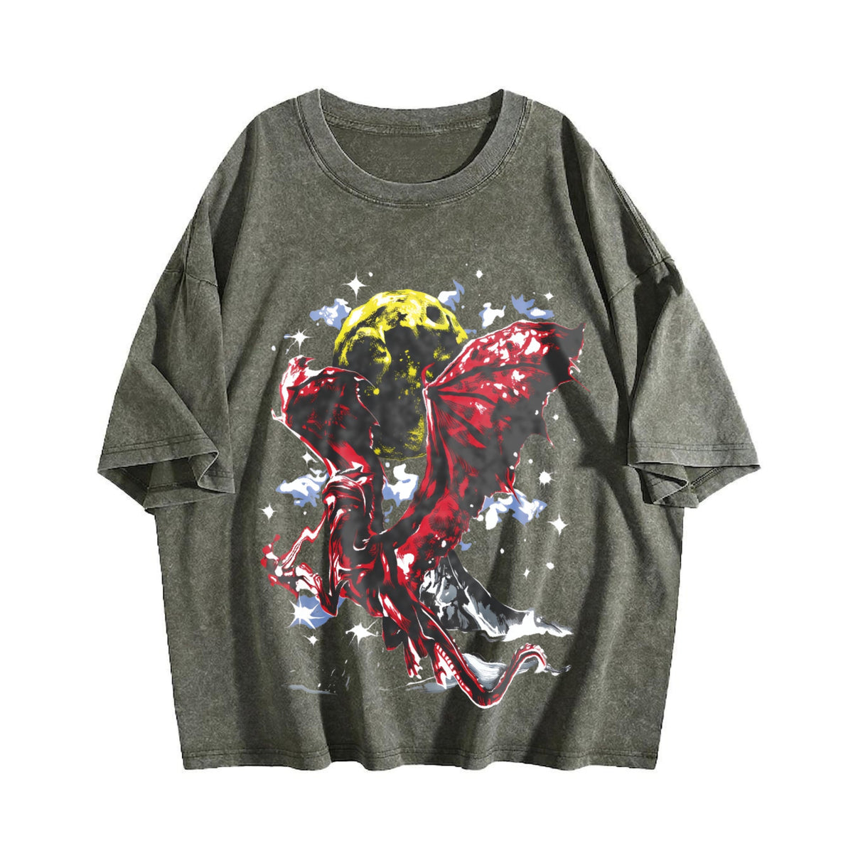 Fantasy Dragon Y2K Vintage Washed T-Shirt product image 4