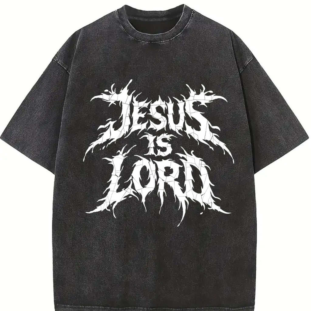 Jesus Is Lord Bold Metal Christian Faith Vintage Washed product image 2