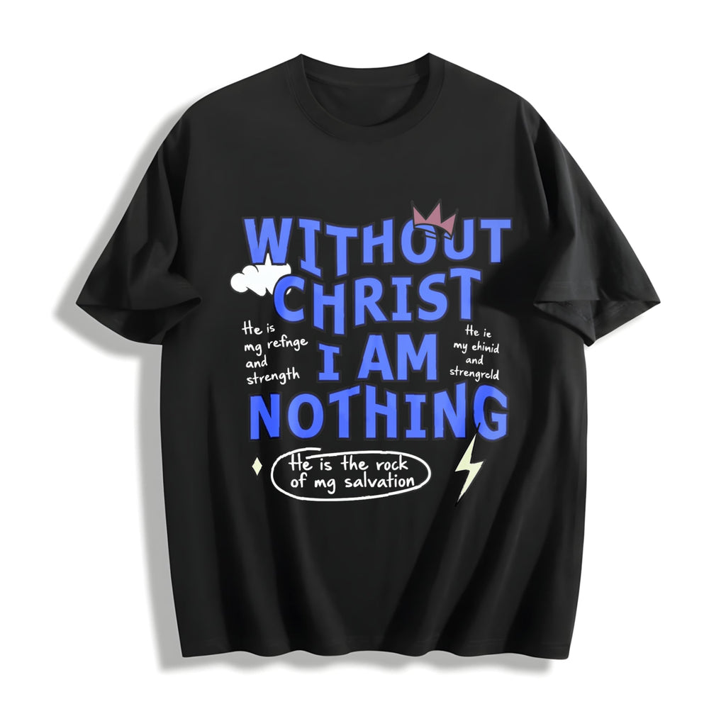 100 Boxy Christian Faith Letter White Cotton T-Shirt product image 1