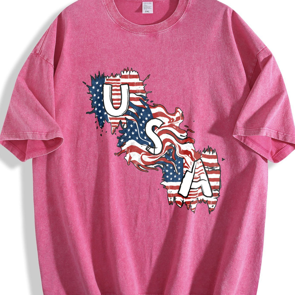 USA Flag Y2K Boxy Aesthetic Summer Vibes Lived-in Vintage product image 7