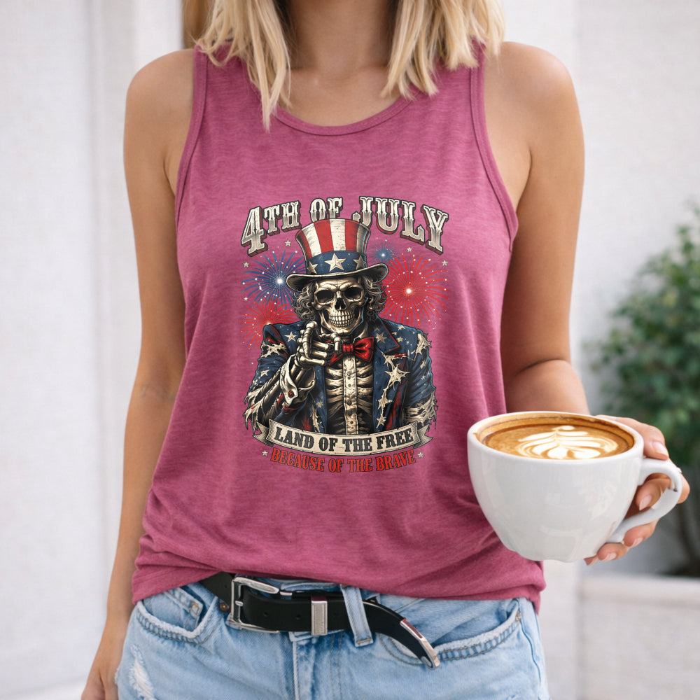 4th Of July Skeleton Women's Tank Top