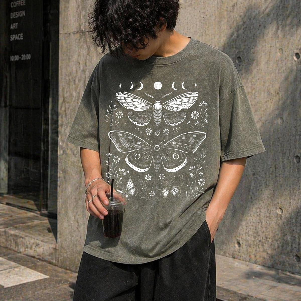 Moth Moon Vintage Washed T-Shirt product image 4