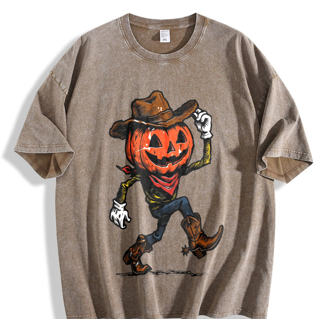 Pumpkin Cowboy Vintage Washed T-Shirt product image 3