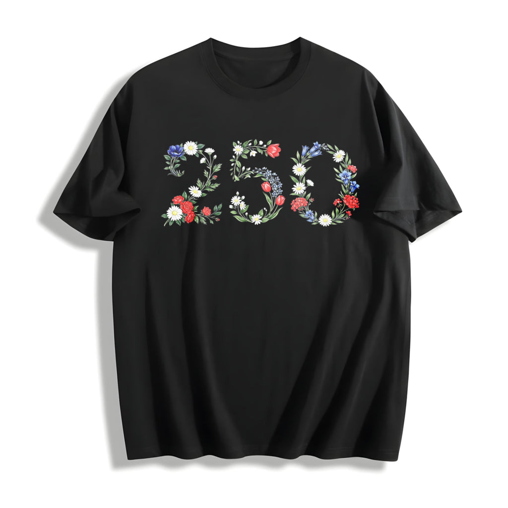USA 250th Anniversary Floral Patriotic American Flag Cotton product image 1