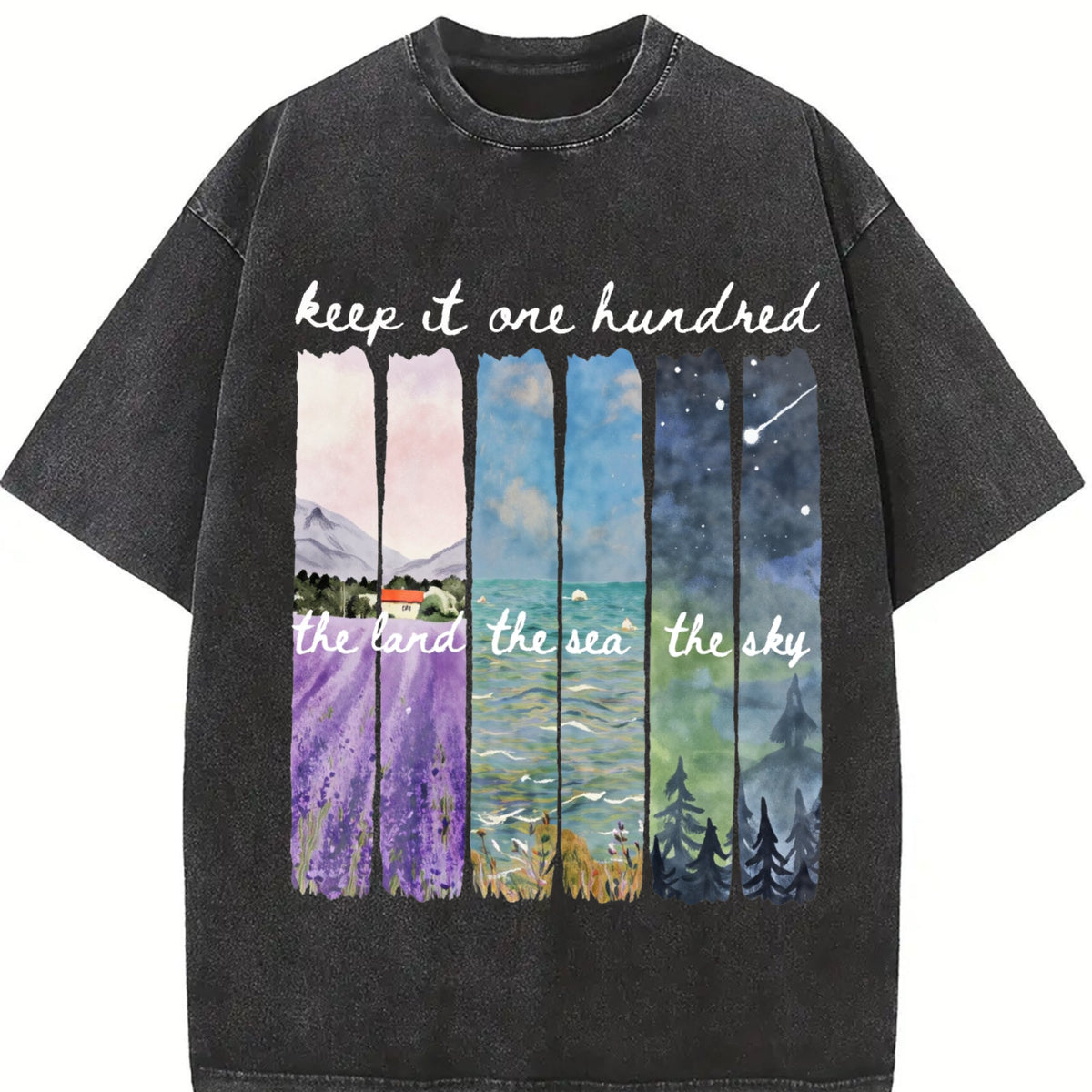 Keep It One Hundred Land Sea Sky Vintage Washed T-Shirt product image 2