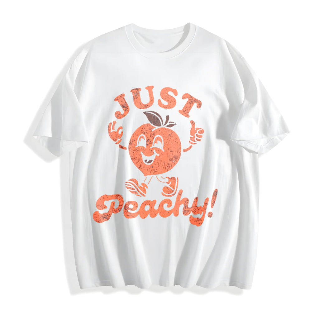 Funny Just Peachy Sarcastic For Ladies Cute Cotton T-Shirt product image 2
