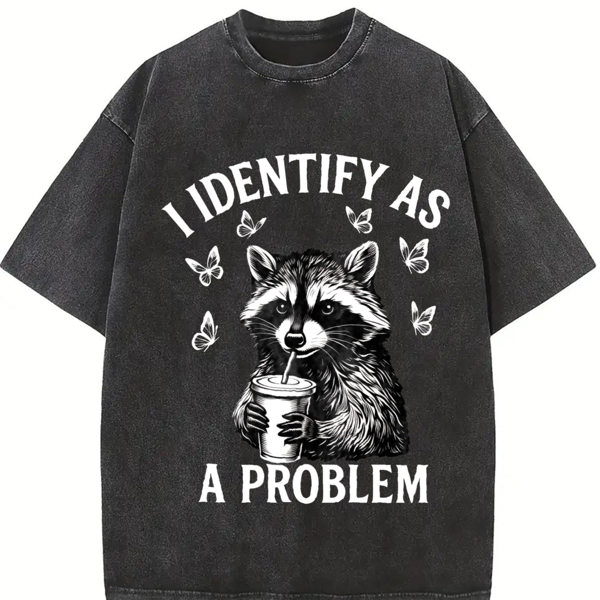 Raccoon Lover And Coffee Addict Vintage Washed T-Shirt product image 2