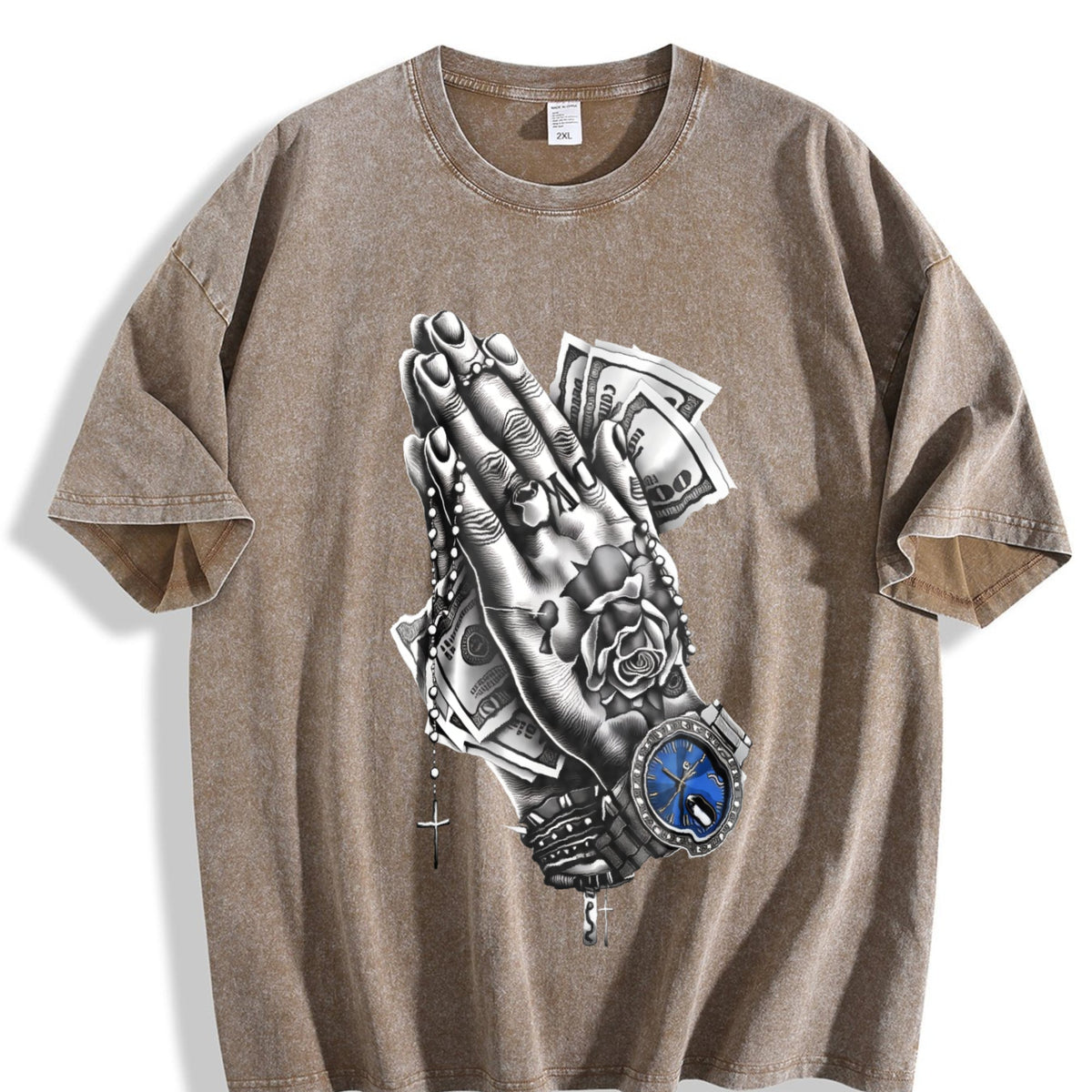Charcoal Gray Dollar Bill Vintage Washed T-Shirt product image 3