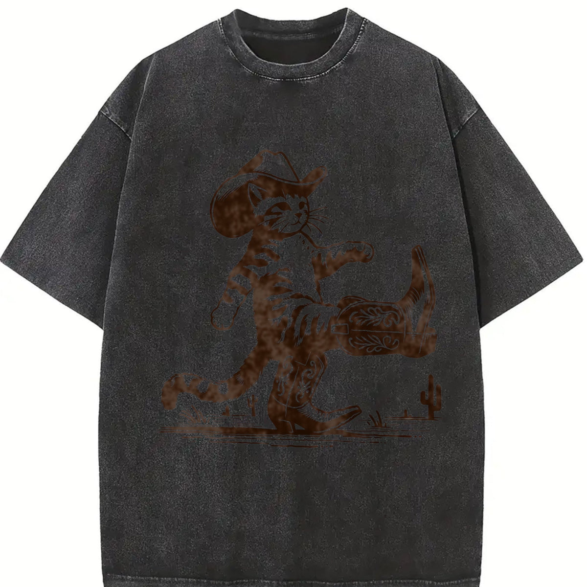 Cowboy Cat Vintage Washed T-Shirt product image 2