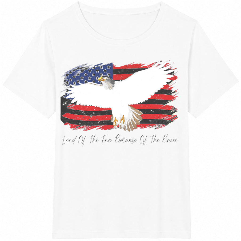 Land Of The Free Because Of Brave Patriotic Eagle Cotton product image 2