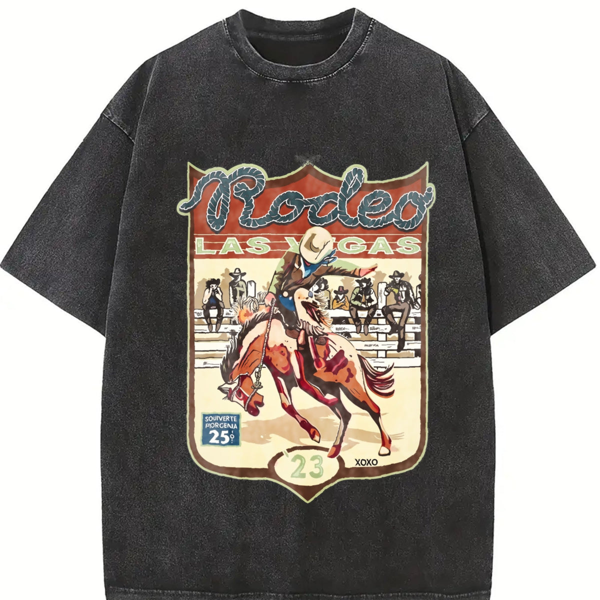 Las Vegas Rodeo Cowboy Vintage Washed T-Shirt product image 2