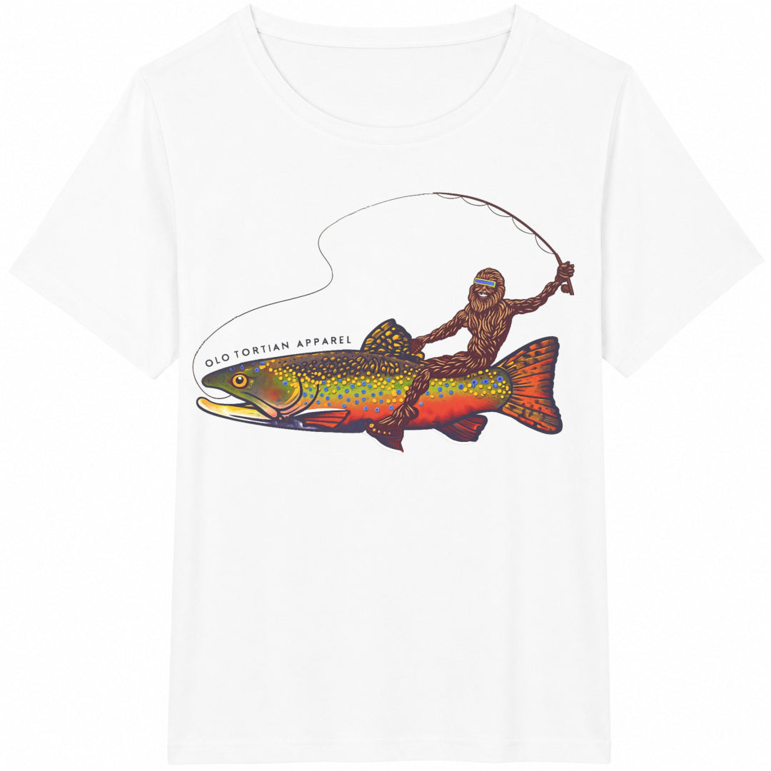 Bigfoot Brook Trout Fishing Softstyle Cotton T-Shirt product image 2