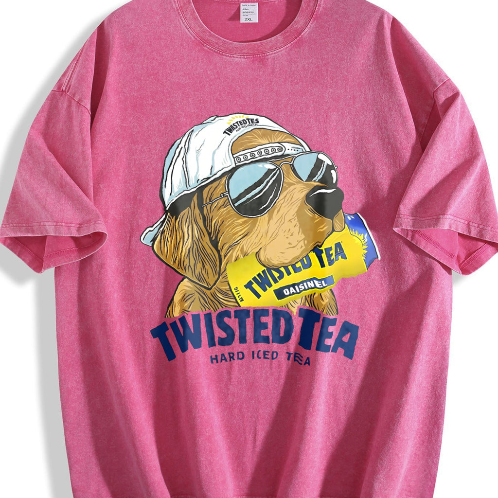 Twisted Tea Golden Retriever Dog Vintage Washed T-Shirt product image 7