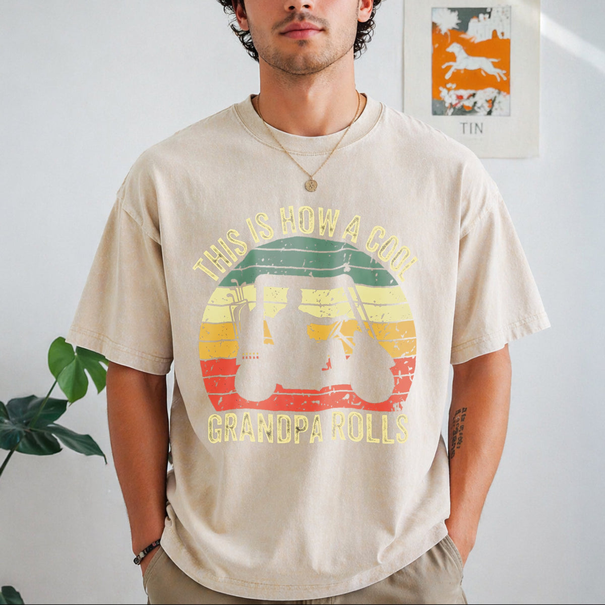 Golf Grandpa Vintage Washed T-Shirt product image 1