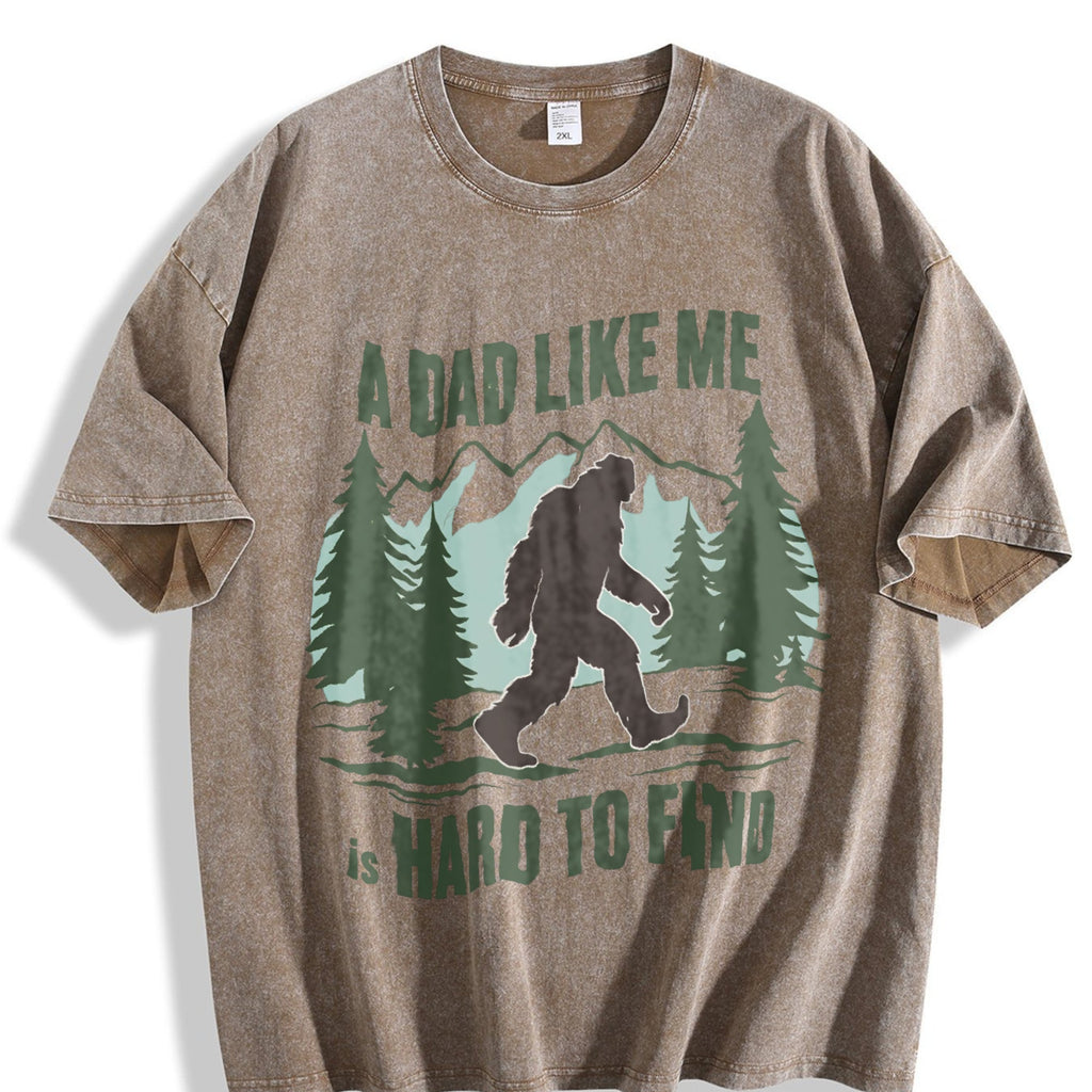 Funny Bigfoot Dad Vintage Washed T-Shirt product image 3