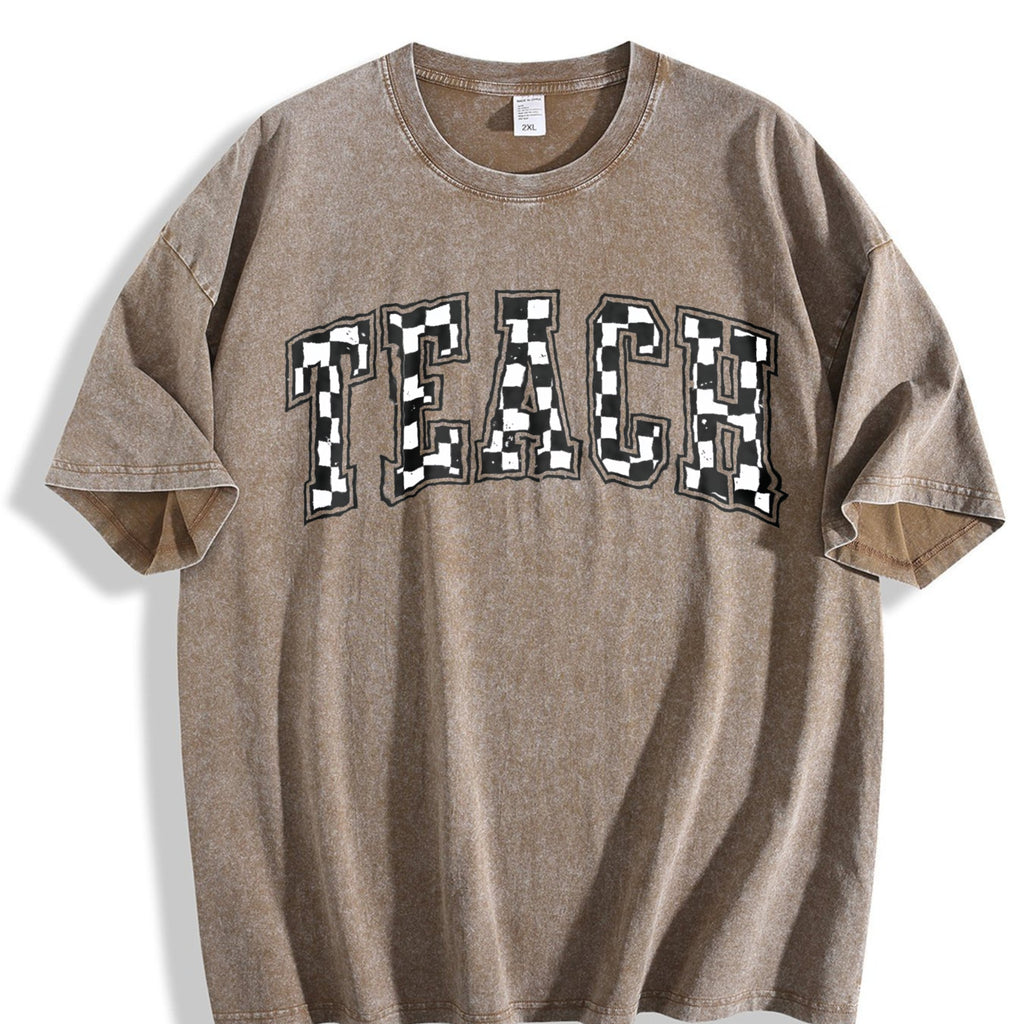 Checkered Teacher Vintage Washed T-Shirt product image 3