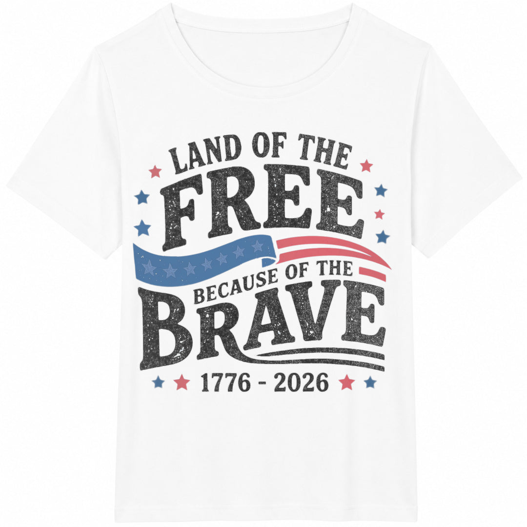 Land Of The Free Because Of Brave Cotton T-Shirt product image 2