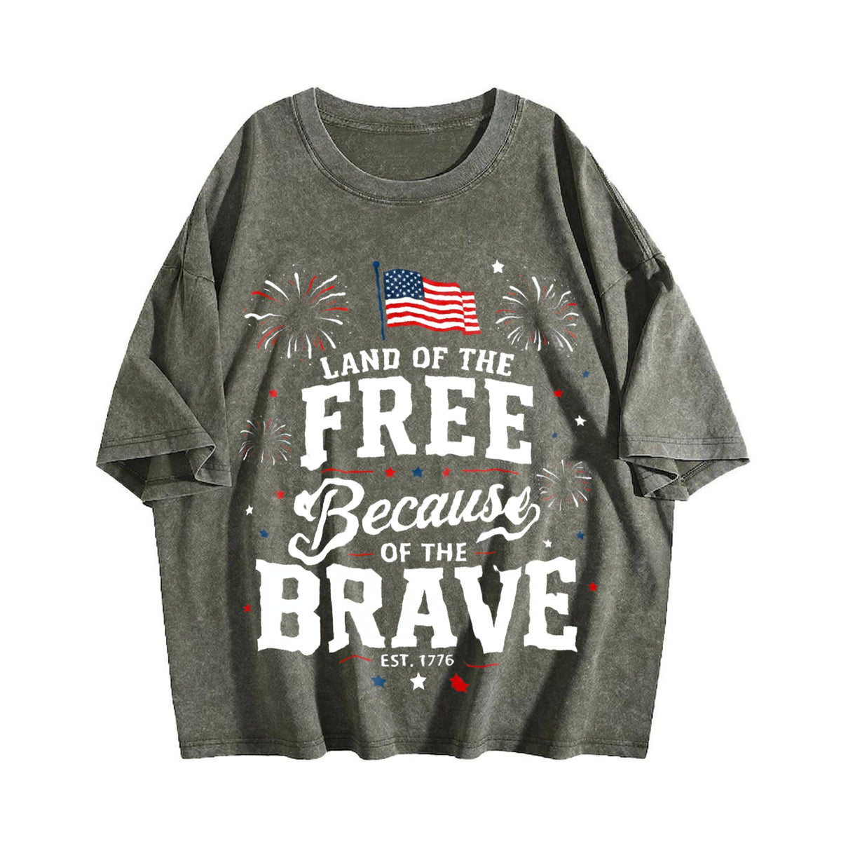 4th Of July - Land Free Because Brave Patriotic Red Vintage product image 4