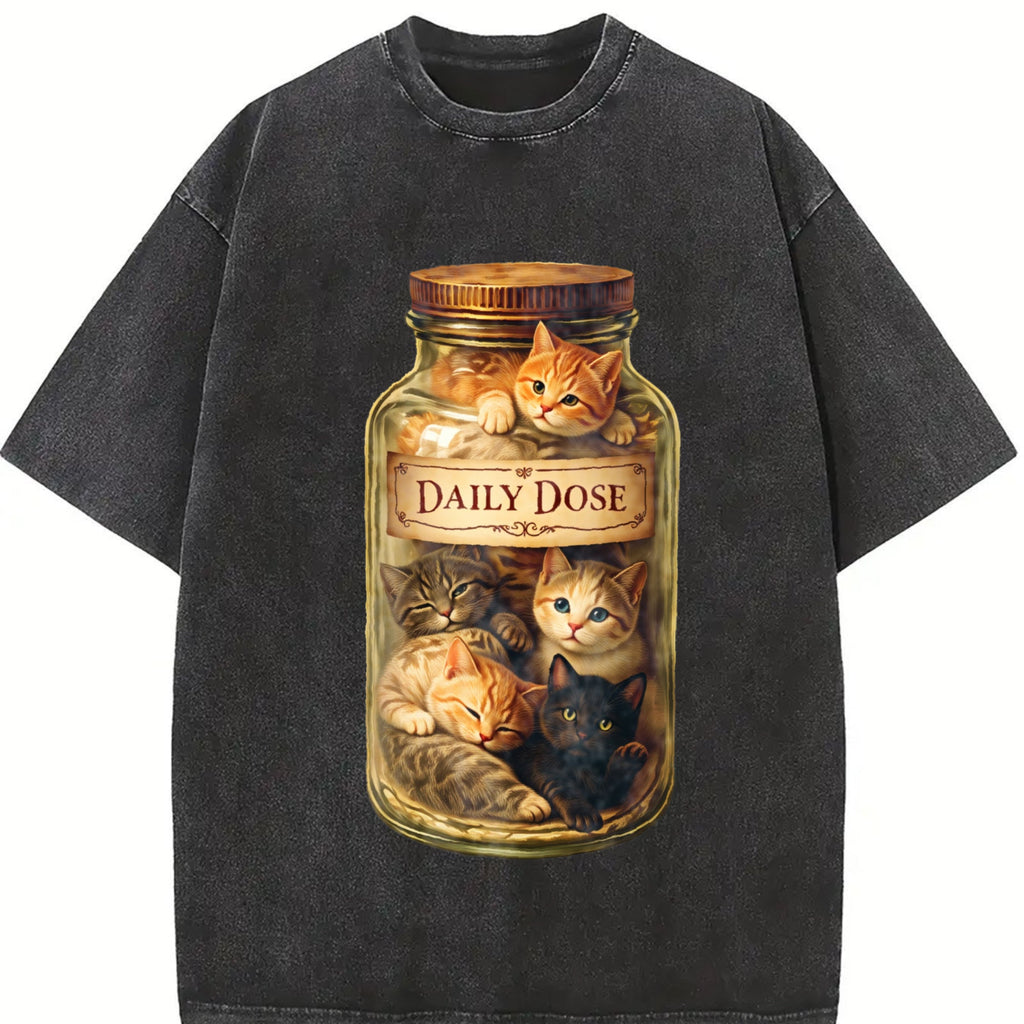 Cat Vintage Washed T-Shirt product image 2