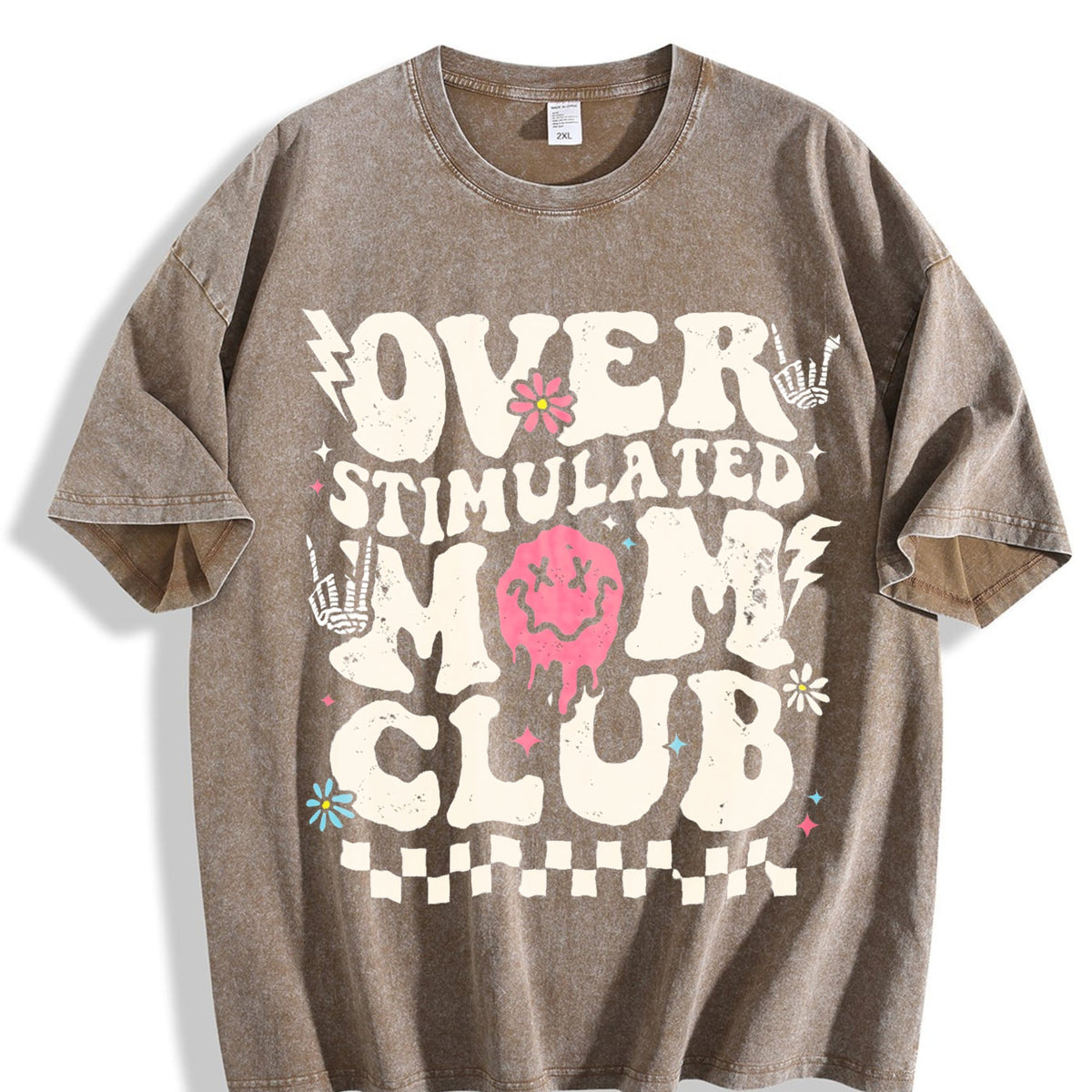 Overstimulated Mom Club Vintage Washed T-Shirt product image 3