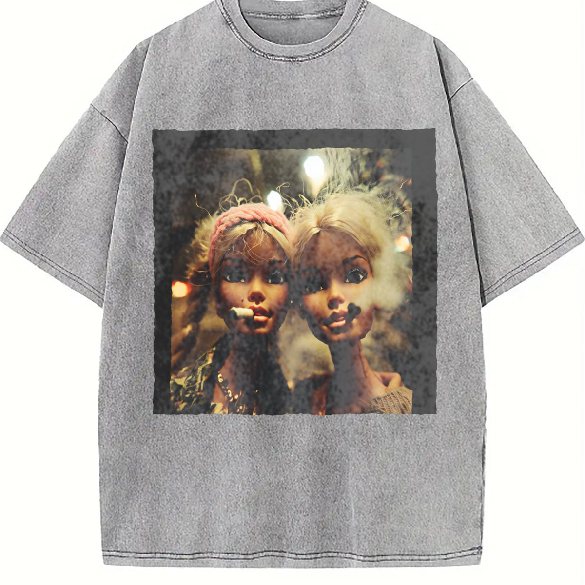 Funny Messy Doll Duo Vintage Washed T-Shirt product image 5