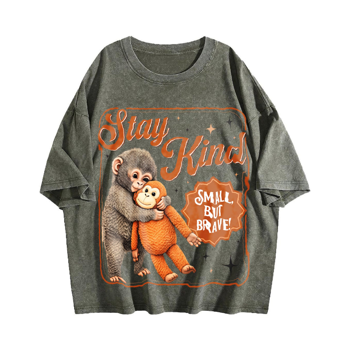 Stay Kind Small but Brave Sloth Vintage Washed T-Shirt product image 4