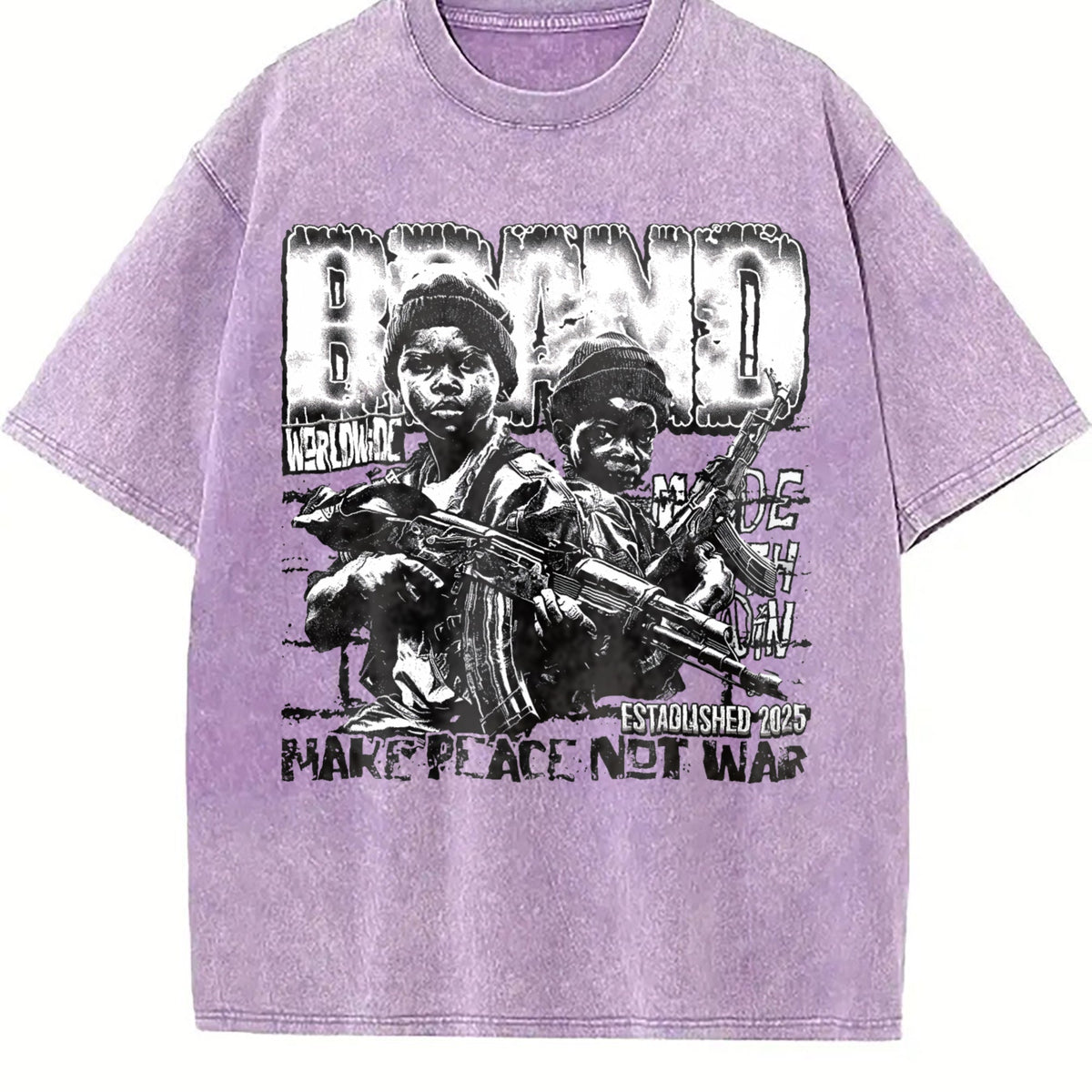 Make Peace Not War Soldier Art Vintage Washed T-Shirt product image 6