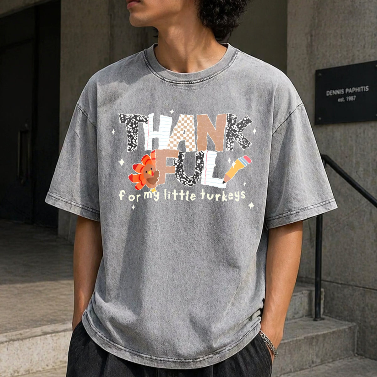 Thankful Teacher Vintage Washed T-Shirt product image 5