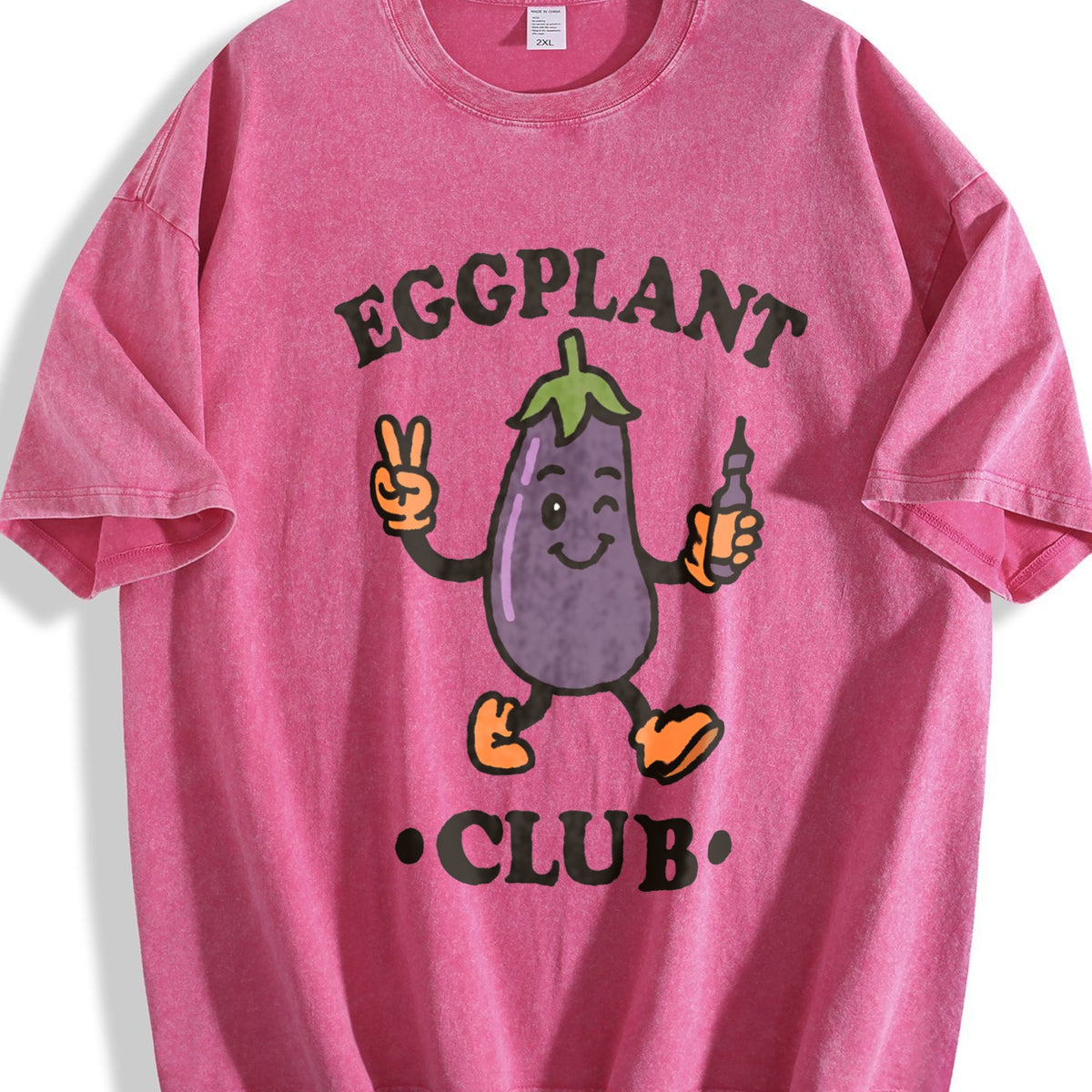 Eggplant Club Funny Veggie Lover Cartoon Vintage Washed product image 7