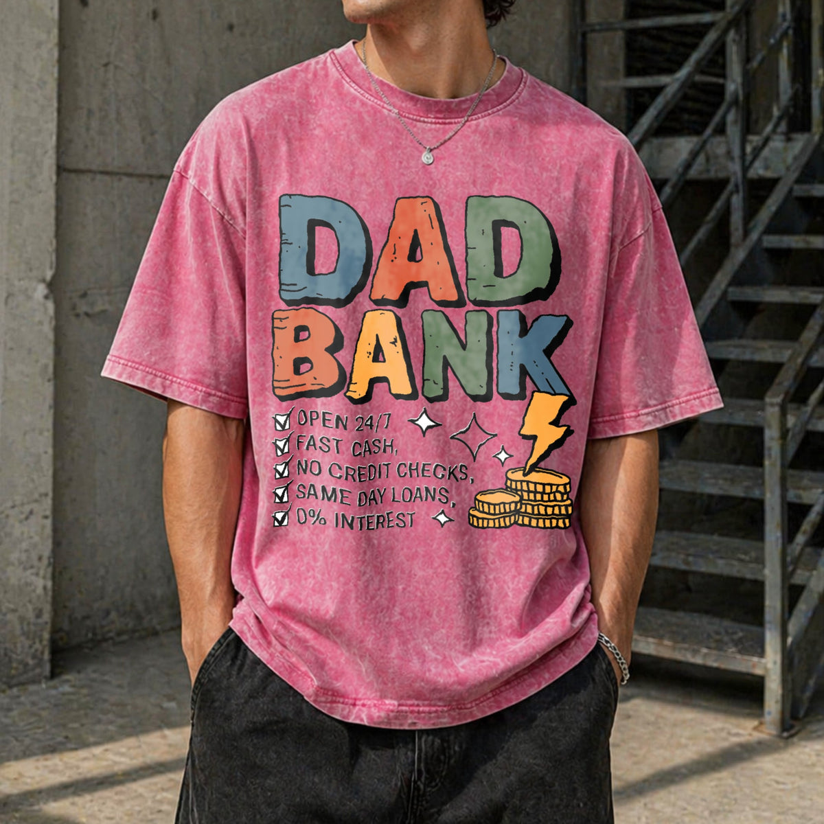 Funny Dad Vintage Washed T-Shirt product image 7