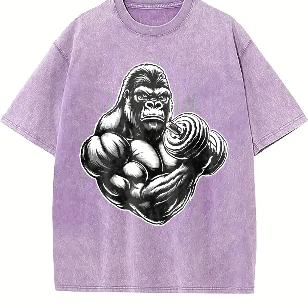 Gorilla Muscle Dumbbell Vintage Washed T-Shirt product image 6
