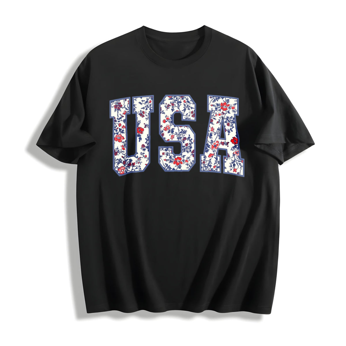 Floral USA Cotton T-Shirt product image 1