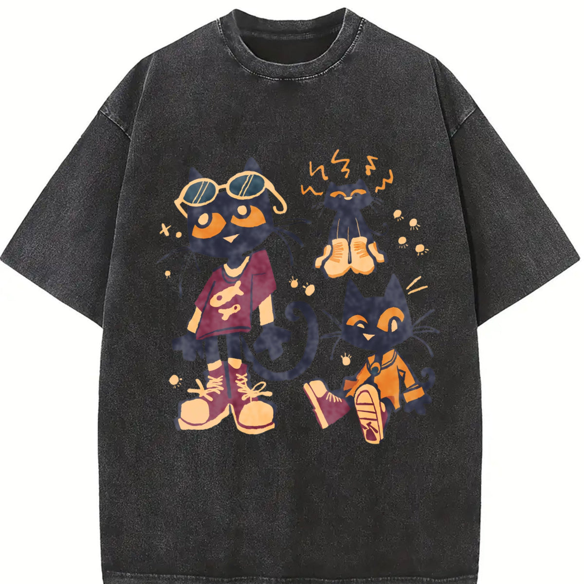Pete The Cat Cartoon Funny - - S-5xl - & Vintage Washed product image 2
