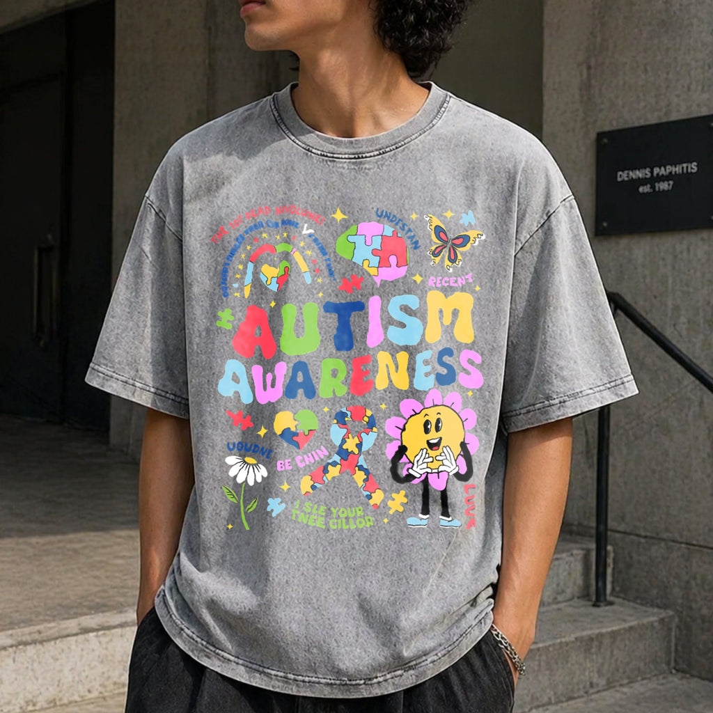 Autism Awareness Vintage Washed T-Shirt product image 12