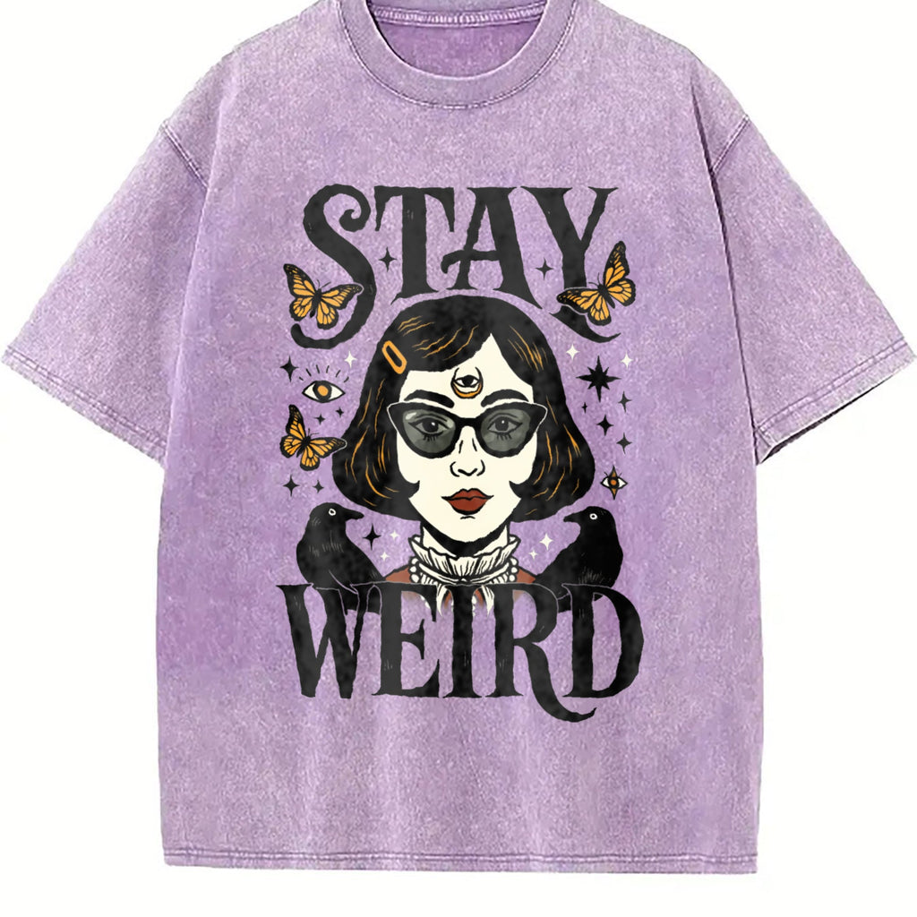 Stay Weird Witchy Girl Vintage Washed T-Shirt product image 6