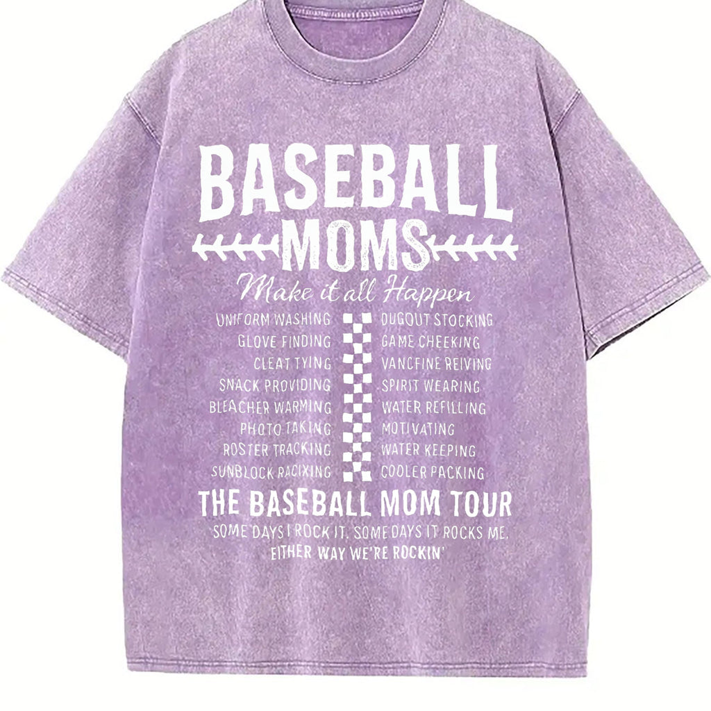 Funny Baseball Mom Vintage Washed T-Shirt product image 6
