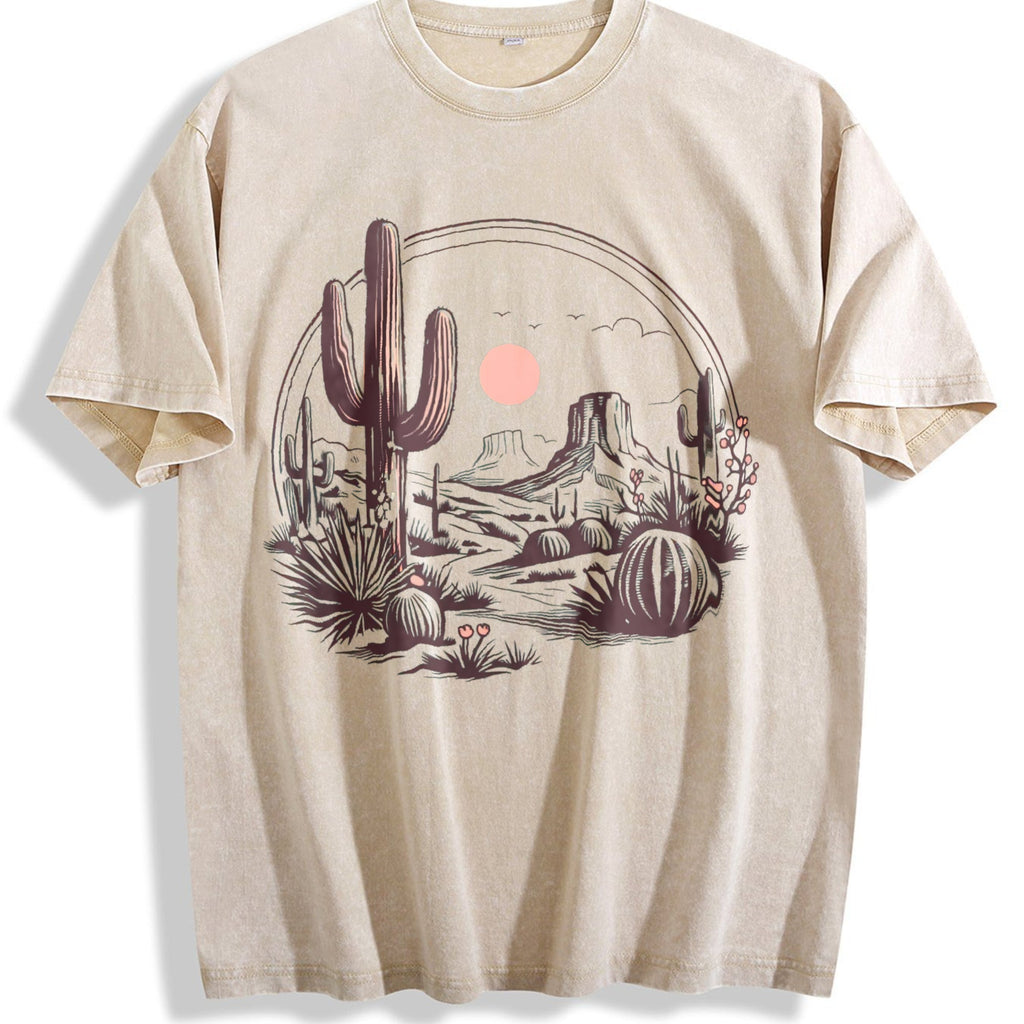 Desert Landscape Cactus Vintage Washed T-Shirt product image 1