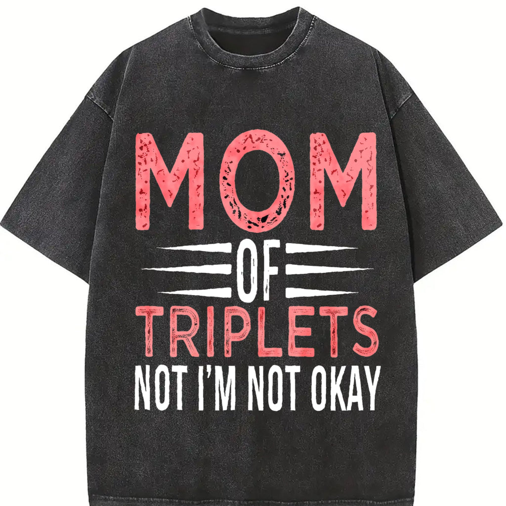 Mother Of Triplets Vintage Washed T-Shirt product image 2