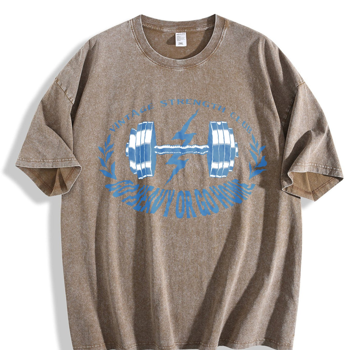 80s Gym Lover Dumbbell Fitness Vintage Washed T-Shirt product image 3