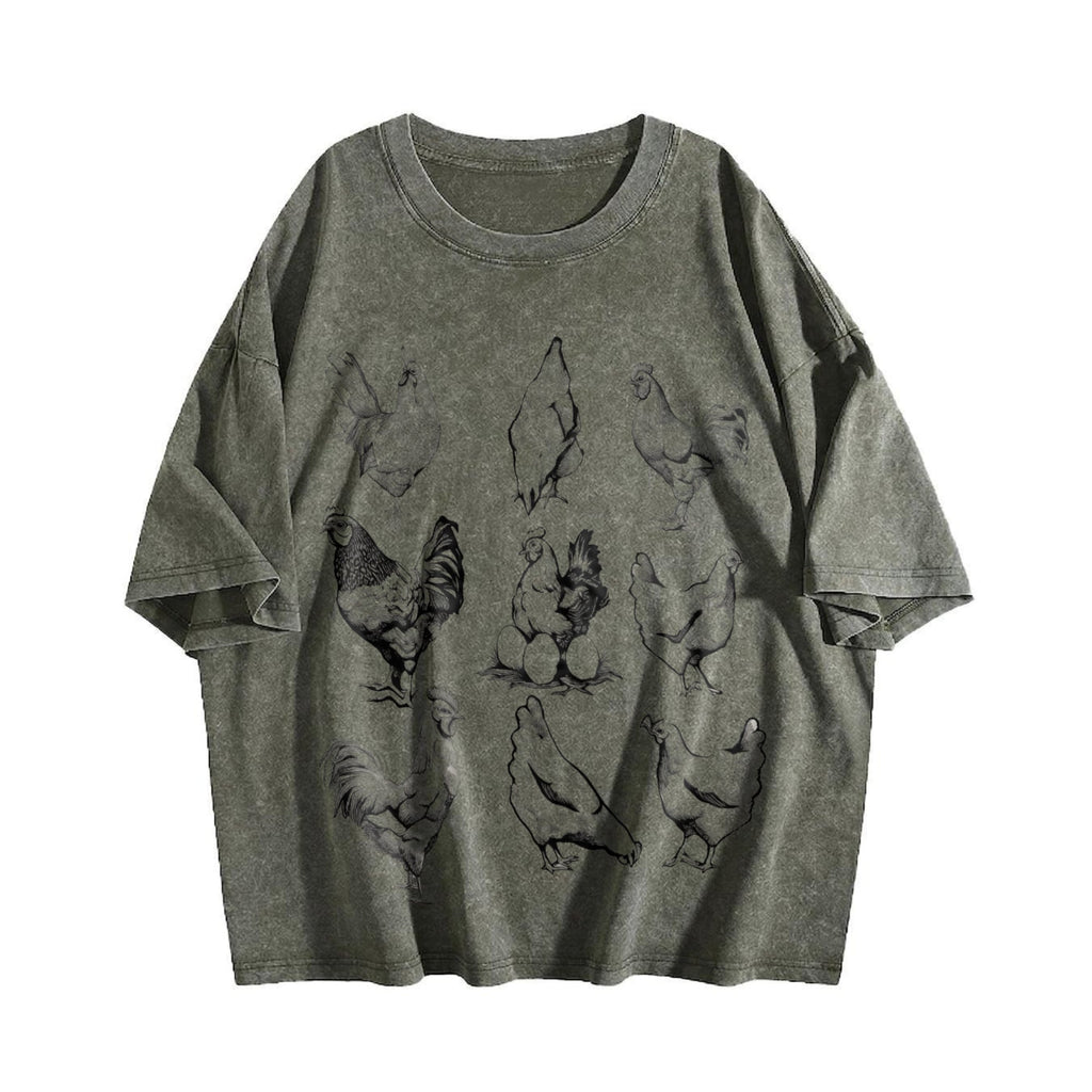 Chickens 1990s Vintage Washed T-Shirt product image 4