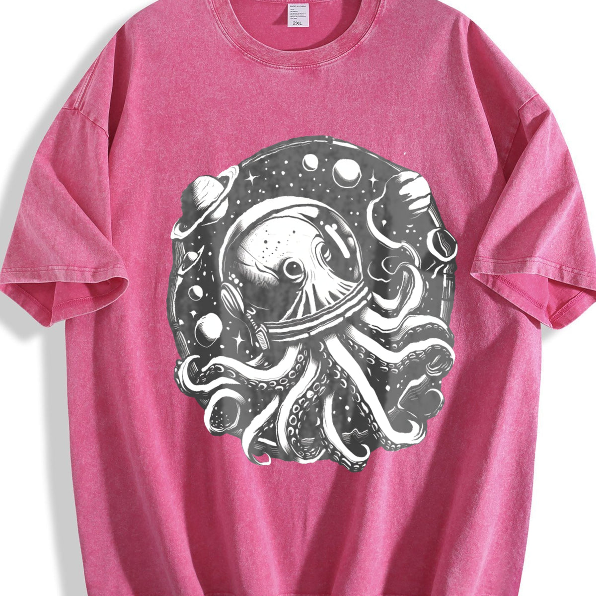 Octopus In Space Funny 90s Vintage Washed T-Shirt product image 7