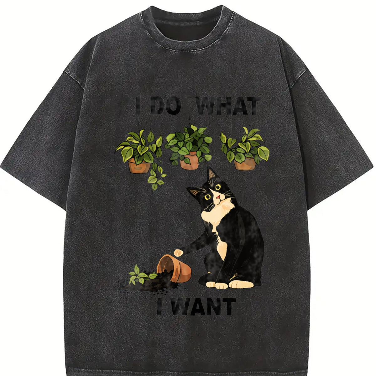 I Do What I Want Cat Vintage Washed T-Shirt product image 2