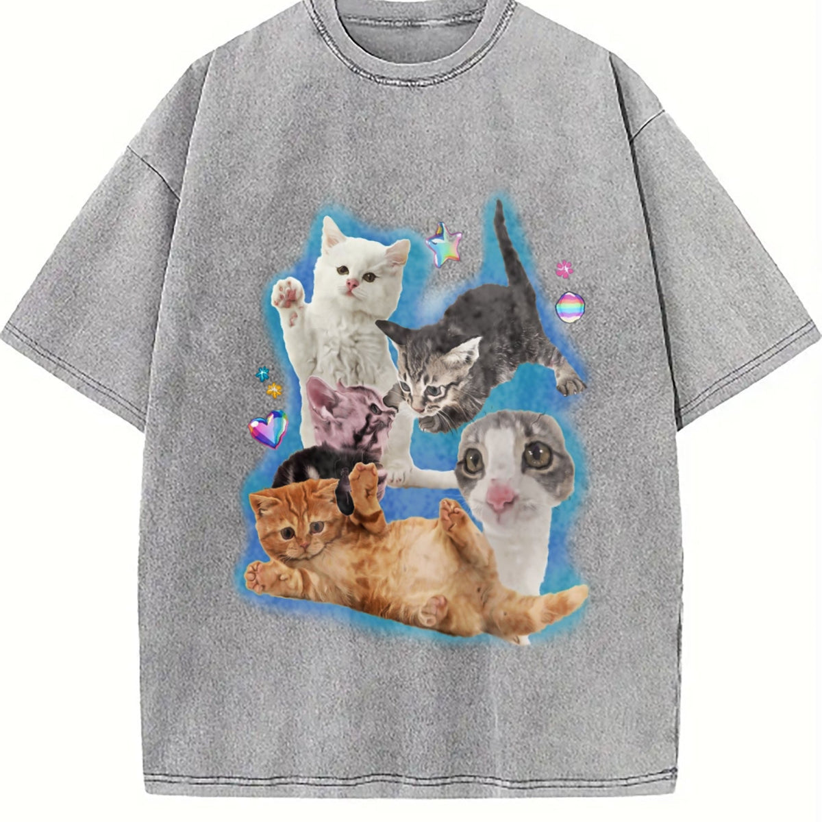 Y2K Silly Cat Vintage Washed T-Shirt product image 5