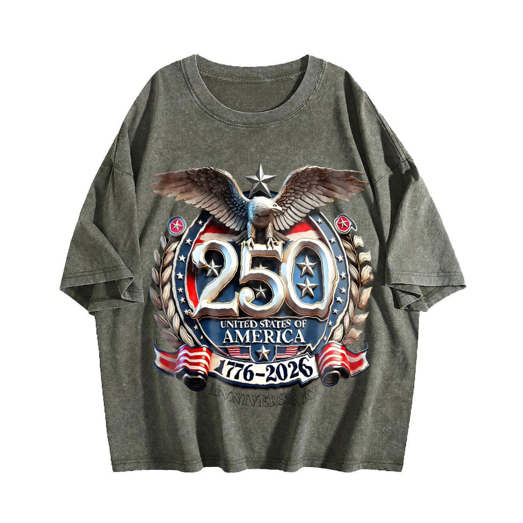 USA 250th Anniversary 1776-2026 Eagle Badge Vintage Washed product image 4