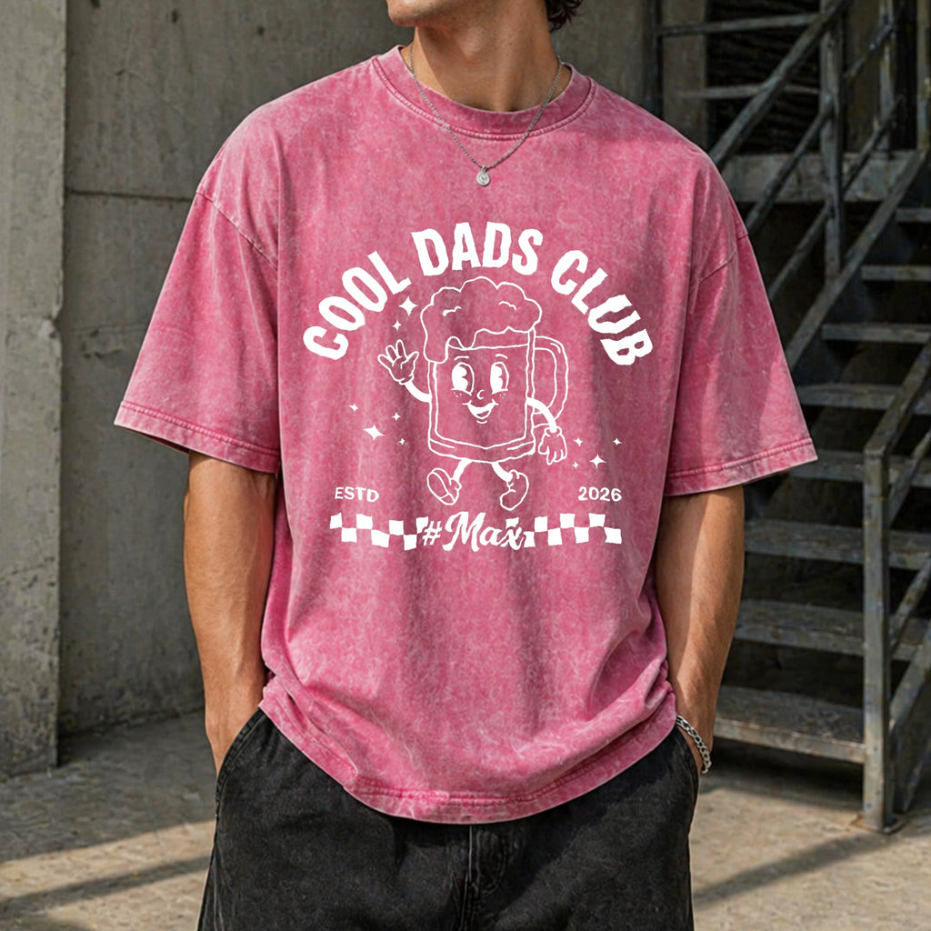 Cool Dads Club Name & Birth Year Vintage Washed T-Shirt product image 7