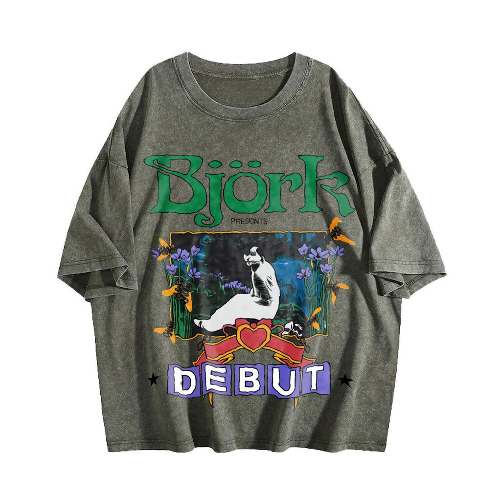 Y2K Bjork Debut Vintage Washed T-Shirt product image 4