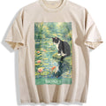 Monet Cat Art Vintage Washed T-Shirt product image 1