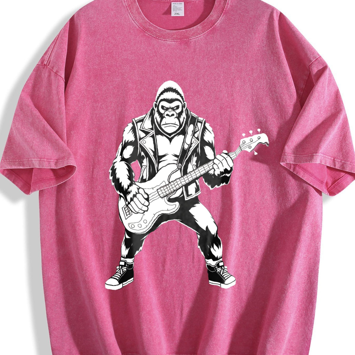 Bigfoot Playing Guitar Funny 90s Vintage Washed T-Shirt product image 7