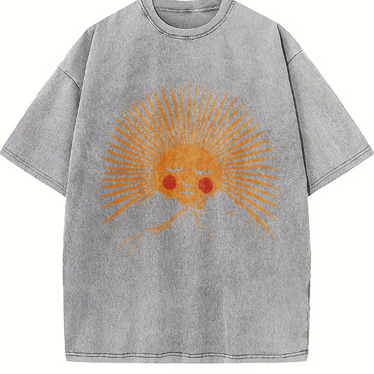 Golden Sun Mountain Face Vintage Washed T-Shirt product image 5