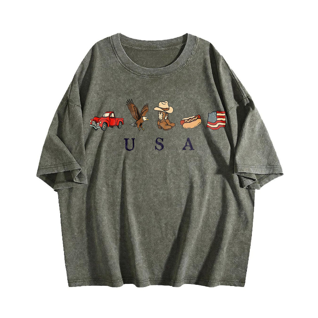 Classic USA Truck Eagle Cowboy Boot Hot Dog Vintage Washed product image 4